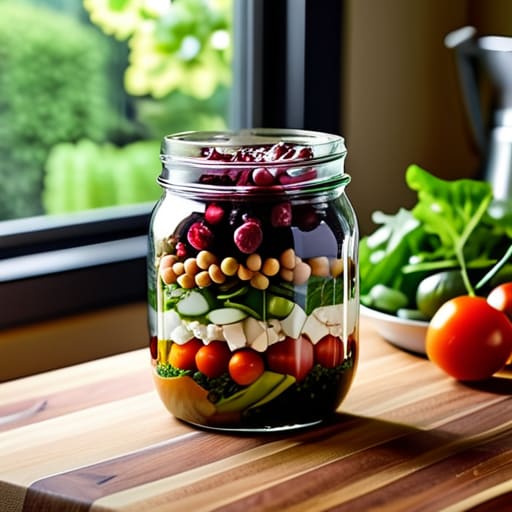 Fresh High-Protein Mason Jar Salads.