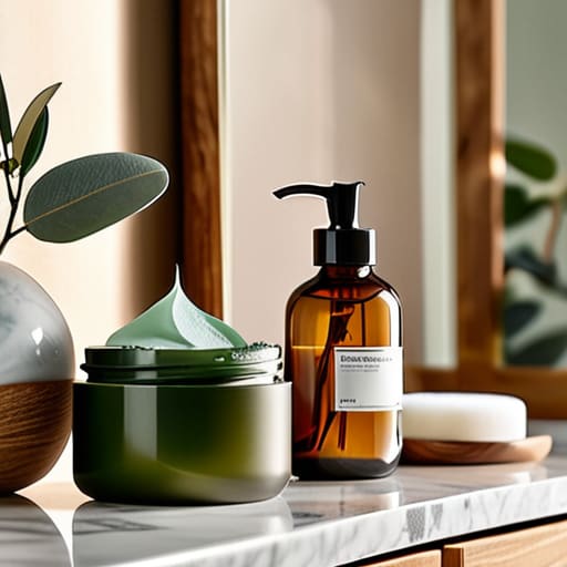 Organizing toiletries and skincare for mindful self care.
